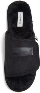 Мужские сланцы Lucky Brand из микрозамши с амортизирующей стелькой и открытым носком, с регулируемым ремешком, для дома и улицы, черный