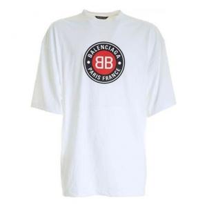 Футболка double b logo printing 'white' Balenciaga, белый