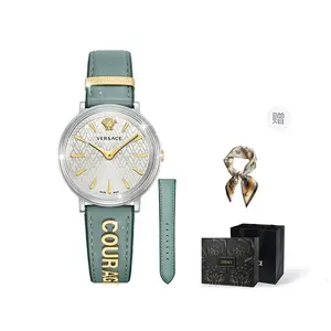 VERSACE Кварцевые наручные часы 38 мм белый циферблат женские часы коробка лимитированная серия