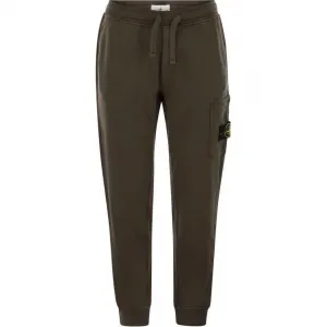 Брюки с логотипом на заплатке и шнурком STONE ISLAND, оливковый зеленый