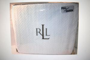 Pлед Ralph Lauren Lauren, размер 90 x 90 см, узор "елочка", цвет белый