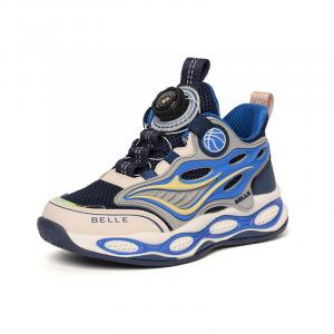 Детские баскетбольные кроссовки с высоким верхом, противоскользящие, с защитой от ударов и износостойкие BELLE, синий