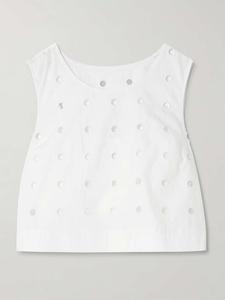 Майка Peggy из хлопкового поплина с вышивкой бродери англез Posse, белый