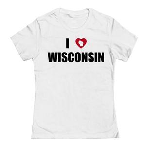 Футболка Junior'S i Heart с графическим принтом Wisconsin Unbranded, белый