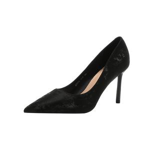 QITUMAUL Стройные каблуки на высоком каблуке женские черные, цвет Black[Heel Height 8.5cm]