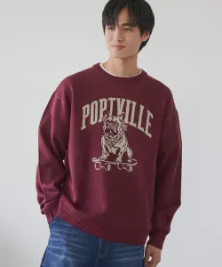 Вязаный жаккардовый пуловер для собак Coen, цвет Wine