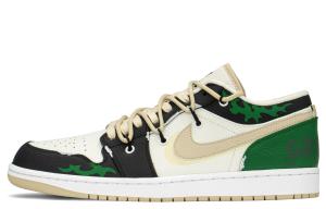 Кроссовки Air 1 Low Top Vintage баскетбольные мужские черно-зеленые Jordan