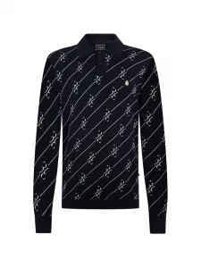 Поло с длинными рукавами на пуговицах Billionaire, синий