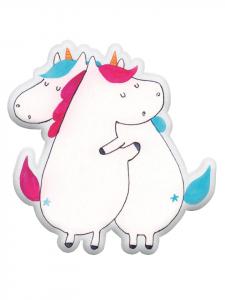 Плюшевая игрушка-подушка в виде единорогов, обнимающих друг друга без слов, белого цвета