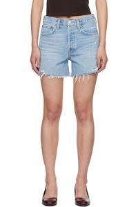 Agolde Синие длинные джинсовые шорты-паркер