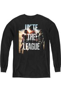 Футболка с длинным рукавом "Лига справедливости: Рассвет" молодежная Gildan, черный