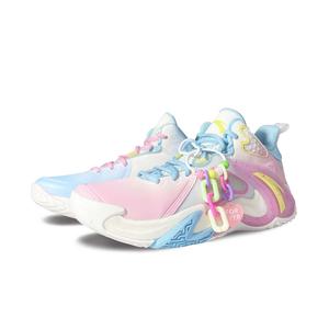 ANTA Airspace 4 нескользящие, устойчивые к истиранию, дышащие низкие баскетбольные кроссовки мужские pink blue mismatched