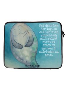 Mr. & Mrs. Panda Сумка для ноутбука с изображением морской коровы и надписью белого цвета