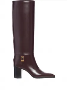 Сапоги с пряжкой Saint Laurent, красный