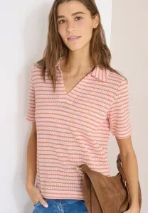 Gestreiftes ajour polo shirt Cecil, Orange