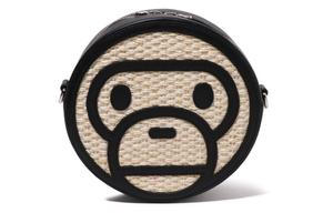 A BATHING APE Растительное волокно Льняная сумка через плечо Женская черная, Black