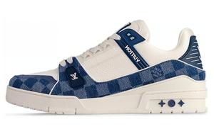 LOUIS VUITTON Низкие кроссовки для скейтбординга унисекс, белые, синие