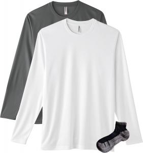 Футболка с длинным рукавом Glimmer 00352-AIL из трикотажа Interlock Dry плотностью 3,5 унции, белый/темно-серый