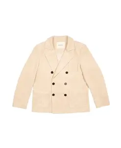 Бежевый вельветовый двубортный пиджак Bram'S Fruit, бежевый