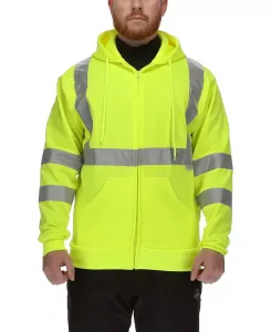 Мужская HiVis худи с капюшоном - утепленная рабочая толстовка повышенной видимости, светоотражающая, теплая, прочная, защитная экипировка для холодной погоды Refrigiwear, зеленый