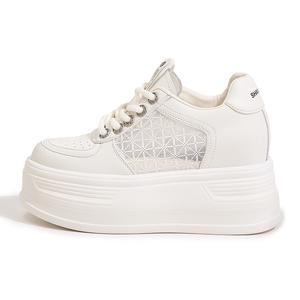 Женские кроссовки с мягкой подошвой, увеличивающие рост, износостойкие, дышащие, низкие, массивные Milan love song, White