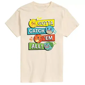 Мужская футболка с покемонами Licensed Character, бежевый