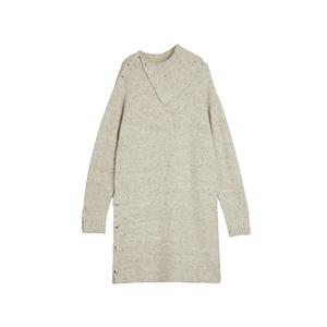 ELLE Платье с длинным рукавом Women's Gray Green