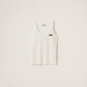 Майка из кашемира и шелка MIU MIU, белый