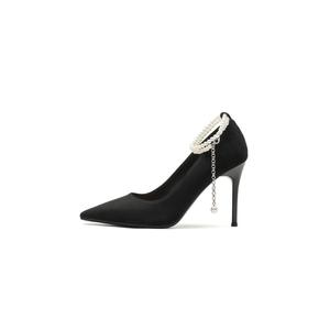 QITUMAUL Стройные каблуки на высоком каблуке женские черные, цвет Black[Heel Height 9.5cm]