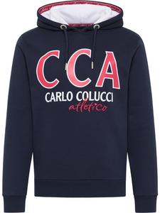 Толстовка Carlo Colucci Hoodie ohne Reißverschluss D'Amante, темно-синий