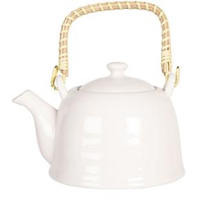 Чайник Clayre & Eef с фильтром 600 мл, белый фарфор, круглый Clayre&Eef