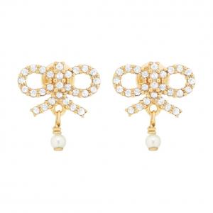 DIOR Сережки из смолы с жемчугом unisex gold