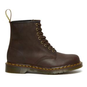 Мужские ботинки Dr. Martens 1460 кожаные с контрастной строчкой, коричневый