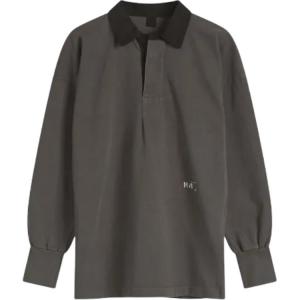 Поло с длинным рукавом и вышитым логотипом Maison Margiela, Anthracite