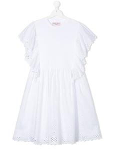Платье с кружевной отделкой Alberta Ferretti Kids, белый