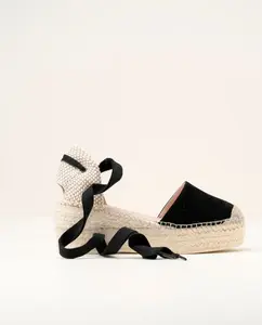 Женские эспадрильи на танкетке с платформой из замши Macarena, черный