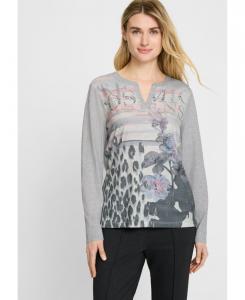 Женская футболка с принтом Панно Olsen, Misty grey melange