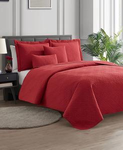 Комплект постельного белья из 4 предметов с ромбовидным тиснением, размер Twin/Twin XL Nestl, Burgundy