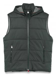 Жилет с капюшоном Kiton, зеленый