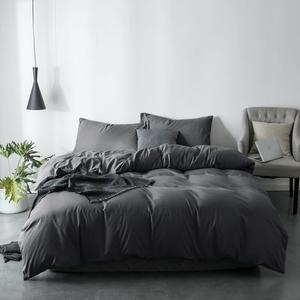 LUOLAI HOME Комплект постельного белья, 4 предмета, простыня на резинке 150 см, пододеяльник 180x220 см, цвет хаки-серый