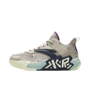 Детские баскетбольные кроссовки средней высоты с противоскользящими амортизаторами и износостойкими свойствами Antakids, белый/черный