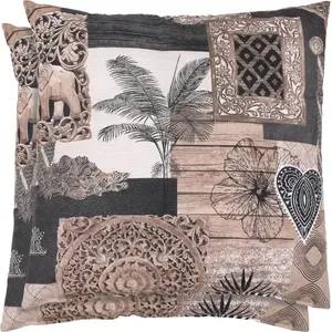 Декоративная подушка GO-DE "Клара", ШxГxВ: 48x48x15 см 45х45 см, коричневый