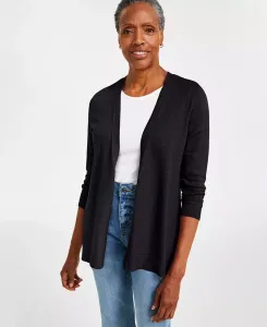 Женский кардиган с открытым передом Style & Co, коричневый/бежевый