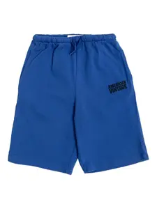 Шорты с эластичным поясом и принтом-логотипом American Vintage Kids, синий
