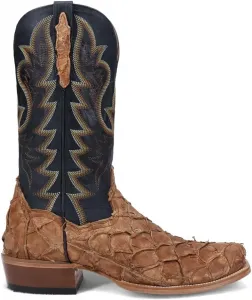 Мужские ботинки Dan Post Riggs Pirarucu с вышивкой, квадратный носок, на выворотной подошве, средняя голень - черные, коричневые