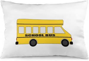 MaSiledy Декоративная наволочка с мультяшным школьным автобусом двусторонняя печать с потайной молнией Pattern-9