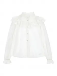 Блузка с оборками Philosophy Di Lorenzo Serafini Kids, белый