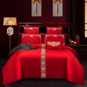 3FLQOOPP Комплект постельного белья свадебный вышитый красный ультрамягкий Color 2