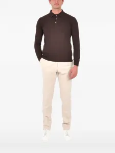 Рубашка-поло в рубчик Franzese Collection, коричневый