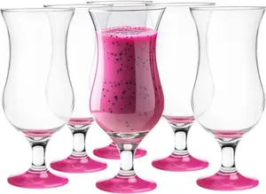 Набор стаканов Glasmark Krosno для коктейлей, лонг-дринков, коктейлей с джином и пивом, лонг-дринков, стаканов для коктейлей, стакан для смузи, десерта, розовый, 6 x 420 мл Glasmark KROSNO 1992